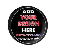 Custom Leather Tire Cover, Personalized Spare Tire Covers, Add Your Photo/Text, Waterproof Dust-Proof Spare Wheel Cover Protectors Car Accessories