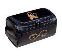 Custom Leather Toiletry Bag for Men - Engraved Initial Name Shaving Kit, Personalized PU Travel Bag, Gifts for Dad, Husband, Boyfriend, Groomsmen, Father's Day