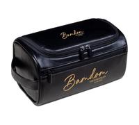 Custom Leather Toiletry Bag for Men, Personalized Monogram Dopp Kit, Travel Shaving Kit for Boyfriend, Dad, Groomsmen, Grandpa, Birthday, Christmas, Father's Day Gifts(Black)