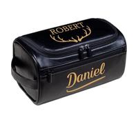Custom Leather Toiletry Bag for Men with Initials, Personalized PU Dopp Kit for Dad, Husband, Boyfriend, Groomsmen, Christmas, Birthday, Father's Day, Gift Idea