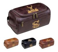Custom Leather Toiletry Bag, Personalized Dopp Kit for Men, Engraved Shaving Kit, Gifts for Him, Dad, Husband, Groomsmen, Birthday, Christmas, Father's Day