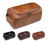 Custom Leather Travel Dopp Kit for Men - Personalized Toiletry Bag, Gift for Husband, Dad, Boyfriend, Grandpa, Christmas, Father's Day, Birthday