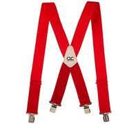 Custom Leathercraft 110RED Heavy Duty Work Suspenders, Elastic Straps, One Size, Red