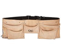 Custom Leathercraft CLC I370X3 Heavy Duty Suede Construction Work Apron & Steel Hammer Loop, 8 Pocket