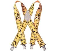 Custom Leathercraft110RUL Heavy Duty Tape Elastic Work Suspenders, Ruler Print