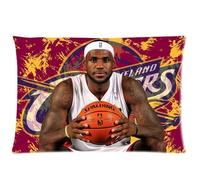 Custom Lebron James Cavaliers Pillowcase 16x24 Rectangle Soft Cotton Zippered Pillow Case Two Sides Pattern Printed