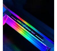 Custom LED Door Light - Personalized Car Door Sill with Logo or Text, Wireless Magnetic LED Welcome Lights Auto Sensor, 7 Colors, 12 Light Modes, USB Rechargeable Ambient Lighting, Fit All Cars