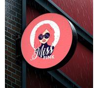 Custom LED Double Sided Light Box, Personalized Round LED Signs Outdoor Lightbox, Illuminated Billboard Advertising Light Box for Business, Cafe, Bar, Hotel Logo Sign