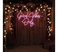 Custom LED Neon Sign, Good Vibes Only, Home Decor, Bar Signs | Wedding Party USB Powered LED Decorative Lamp Unique Gifts Wall Decoration