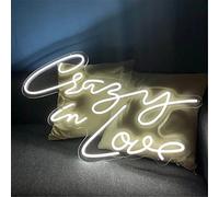 Custom LED Neon Signs LED Neon Light Sign Crazy in Love Neon Sign Visual Art Wall Decor for Home,Office,Game Room,Bar,Restaurant,Store,LED Neon Sign for Christmas,Wedding,Birthday,Party,Gift,Pink