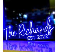 Custom LED Neon Signs, Personalised Neon Lights Sign Customizable for Wall Decor Wedding Birthday Party Bedroom Bar Shop Name Logo Night Lights (2 Line Text, Max 45")