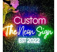 Custom LED Neon Signs, Personalised Neon Lights Sign Customizable for Wall Decor Wedding Birthday Party Bedroom Bar Shop Name Logo Night Lights (1 Line Text, Max 30")