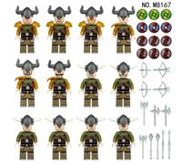 Custom Lego Viking Hero Castle Knights Medieval Soldier 12 Mini figures Toy