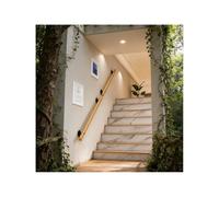 Custom Length Solid Wood Stair il - Wall Mount Indoor Railing with Sturdy Metal Brackets Safe Support for Kids & Seniors - 4ft (120cm) Wooden Hand Rail