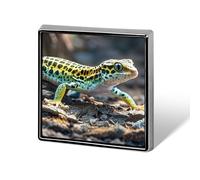 Custom Leopard Little Gecko Lapel Pin Aluminum Alloy Button Badge Personalized Exquisite Brooch Classic Mini Pin 0.7" X 0.7" Inch for Backpacks Hat Suit Jacket Clothing Decoration