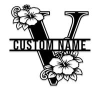 Custom Letter Metal Sign,Personalized Monogram Name Wall Art, Initial Letter Decor,Family Name Plaque,Garden Yard Decor,Custom Address Sign (Style-22)