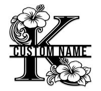 Custom Letter Metal Sign,Personalized Monogram Name Wall Art, Initial Letter Decor,Family Name Plaque,Garden Yard Decor,Custom Address Sign (Style-11)