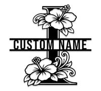 Custom Letter Metal Sign,Personalized Monogram Name Wall Art, Initial Letter Decor,Family Name Plaque,Garden Yard Decor,Custom Address Sign (Style-9)