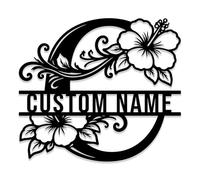 Custom Letter Metal Sign,Personalized Monogram Name Wall Art, Initial Letter Decor,Family Name Plaque,Garden Yard Decor,Custom Address Sign (Style-3)