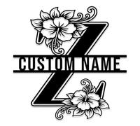 Custom Letter Metal Sign,Personalized Monogram Name Wall Art, Initial Letter Decor,Family Name Plaque,Garden Yard Decor,Custom Address Sign (Style-26)
