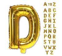 Custom Letters Balloon Gold, Large Helium Alphabet Name Balloon D Decor, 40 Inch Self Inflating Mylar Letter Foil Word Customize Balloons for Girls Women Birthday Anniversary Party Decoration Supplies