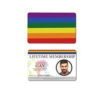 Custom LGBTQ ID Card Wallet Insert Personalized Gay Pride Card Badge with Rainbow Lanyard, LGBT Gift for Pride Month