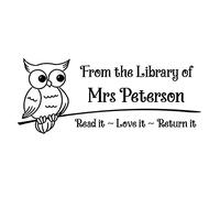 Custom Library Stamp, Personalized Name Book Stamp, Read it Love it Return it. from The Library of self Inking Round Stamp, School Teacher Stamp