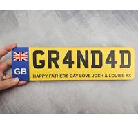 Custom License Plate Plaque - Personalised Number Plate in Wood or Acrylic - Ideal for Kids' Cars, Lorry Drivers, New Car, Just Passed (GB Design, Acrylic Small 19cm)