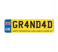 Custom License Plate Plaque - Personalised Number Plate in Wood or Acrylic - Ideal for Kids' Cars, Lorry Drivers, New Car, Just Passed (GB Design, Mdf Wood Large 25cm)