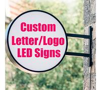 Custom Light Box Store Waterproof Round Light Advertising Board Sign,Personalized Logo LED Signs Printed Illuminated Sign for Shop Bar Cafe tea Salon Decor Billboard Store Hotel Restaurant