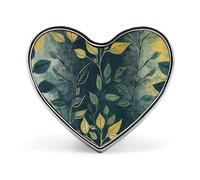 Custom Light Green Leaves Lapel Pin Aluminum Alloy Button Badge Personalized Heart Exquisite Brooch Classic Mini Pin for Backpacks Hat Suit Jacket Decoration