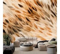 Custom Light Yellow Wall Murals, Non-Woven Minimalist Elegant Animals Leopard Print Mural Wallpaper - Large Photo Wallpaper for Living Room Bedroom Kitchen Hallway Office Kids, W 450 x H 315 cm