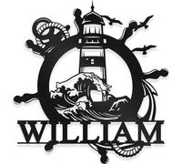 Custom Lighthouse Wall Decor - Personalized Metal Sign | Beach House & Cottage Gift, Last Name Art | 8-24 Inches