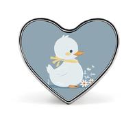 Custom Little White Duck Lapel Pin Aluminum Alloy Button Badge Personalized Heart Exquisite Brooch Classic Mini Pin for Backpacks Hat Suit Jacket Decoration