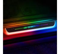 Custom Logo and Text Car Door Sill Lights Auto-Sensing, Personalised LED Welcome Gifts for Men Women, 7 Colors Magnetic Adsorption Wireless Pedal Light for All Cars