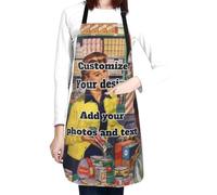 Custom Logo Apron, Water Proof - Personalized Photo Aprons for Men&Women, Designs Your Own Customized Apron for Kitchen, studio, barber, Adjustable Neck, Two Front Pockets