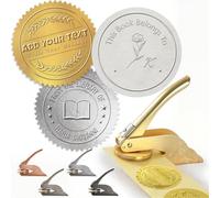Custom Logo Book Embosser Stamp Personalised Book Stamp for Books, Cards, Documents Library Seal Design, Wedding, Graduation, Work, Book Lovers, Writers Office Gift