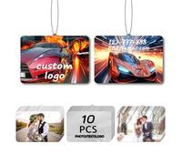 Custom LOGO Car Air Fresheners - Bulk 10/50/100PCS, Personalised Photo & Text (10Pcs Horizontal)