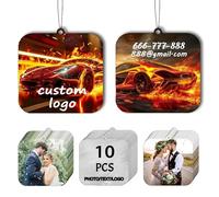 Custom LOGO Double-Sided Air Fresheners for Car - 10/50/100PCS Bulk With Photo and Personalized Text (10Pcs Square)