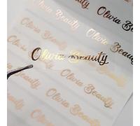 Custom Logo Gold Foil Clear Sticker, Personalized Wedding Bubble Labels,Gold Foiled Chapstick Labels, Label Stickers for Lip Stick (100 Pcs,Diameter 35mm)