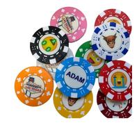 Custom Logo Golf Ball Marker - 40mm Poker Chip Style - Personalized Golf Gift for Him - Wedding Favor/Stag/Society Outing (1)