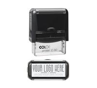Custom Logo Stamp - Personalised Company Rubber Stamp Featuring Your Logo for Office Use, Branding, Packaging & Promotional Marketing (45mm x 18mm)