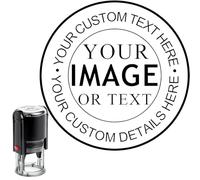 Custom Logo Stamp - Personalised Self Inking Stamps - Custom Ink Stamp with Logo Name Text for for Book, Teacher, Address, Office