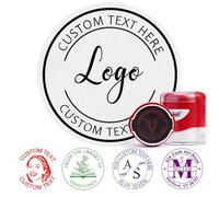 Custom Logo Stamp - Personalised Self Inking Stamps - Custom Ink Stamp with Logo Name Text for for Book, Teacher, Address, Office