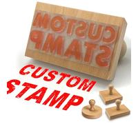 Custom Logo Stamp Personalised Wood Rubber Stamp for Business with Handle Customised Logo Image Address Name Create Your Own Stamp-Rectangle