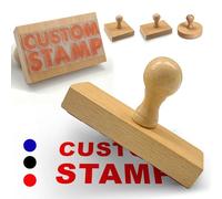 Custom Logo Stamp Personalised Wood Rubber Stamp with Logo/Address/Name/Text-Upload Your Own Image Stamp for Business Artwork