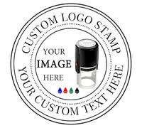 Custom Logo Stamp Personalized Self Inking Stamp Customized Business Logo Image Text Stamper 4 Color and Font Choices