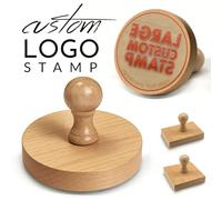 Custom Logo Stamp Wood Handle Personalised Rubber Stamp Upload Your Own Logo Image Address Name Round Stamps Office Business Crafting