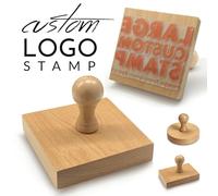 Custom Logo Stamp Wood Handle Personalised Rubber Stamp Upload Your Own Logo Image Address Name Square Stamps Office Business Crafting
