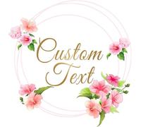 Custom Logo Stickers - Design Your Own Personalized Labels with Text, Image, & Photo - Waterproof, UV Protected, Fade & Heat Cold Resistant - Pack of 100 (Wreath 1, 38mm)